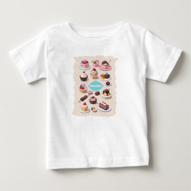 Camiseta fina jersey de bebé sweeties (Anverso)