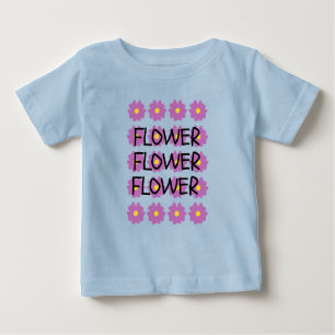 Camiseta fina para bebé de flores azules