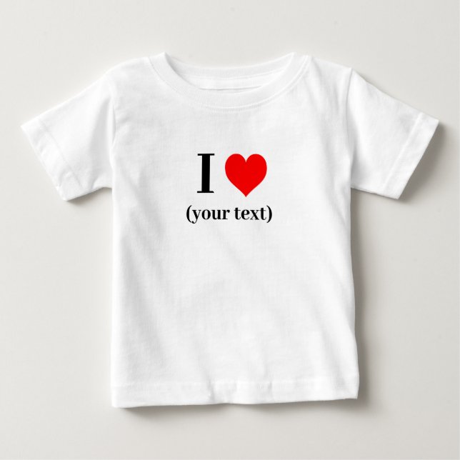 Camiseta fina para bebés - Personalizado corazón ( (Anverso)