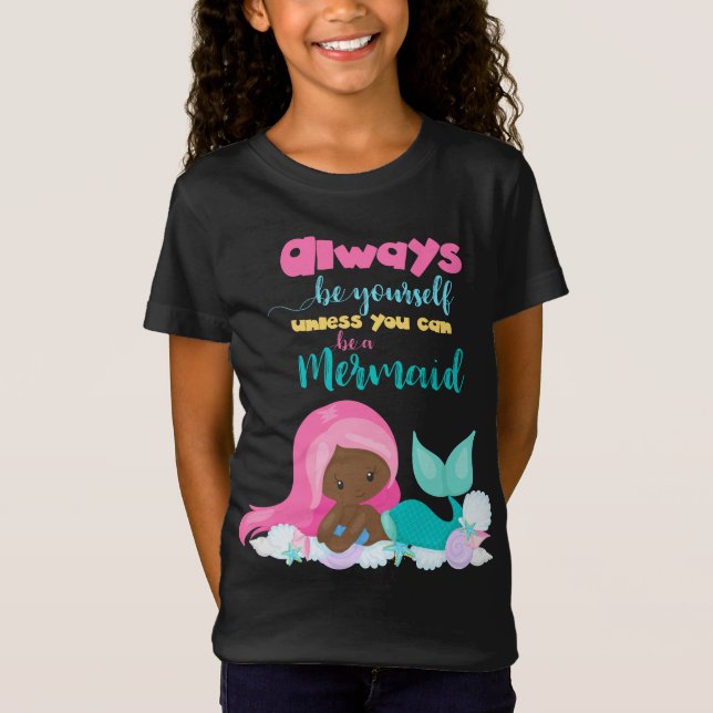 Camiseta fina para niñas de sirena (Anverso)