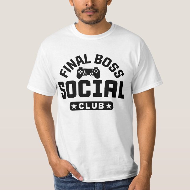 Camiseta Final Boss Social Club Gaming Controller T Shirt (Anverso)