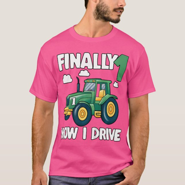 Camiseta Finally 1 Now I Drive 1St Birthday Party Boy Tract (Anverso)