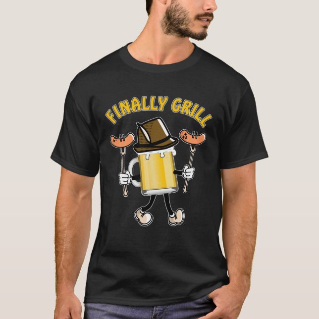Camiseta FINALLY GRILL Barbecue Time Grill Sausage Steak Gr (Anverso)