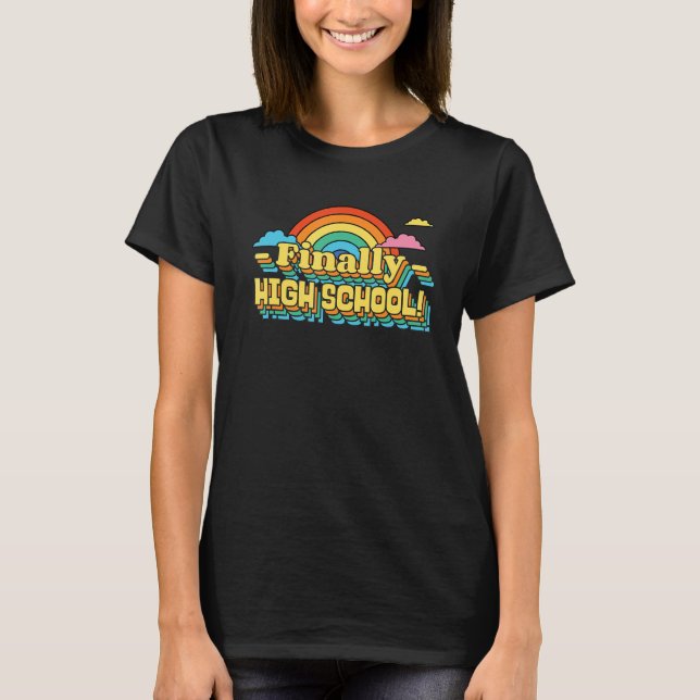 CAMISETA FINALLY HIGH SCHOOL STUDENT RETRO GROOVY (Anverso)