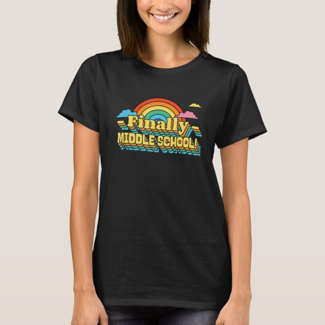 CAMISETA FINALLY MIDDLE SCHOOL STUDENT RETRO GROOVY (Anverso)