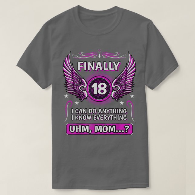 Camiseta Finalmente 18 uhm Mamá 18 (Diseño del anverso)