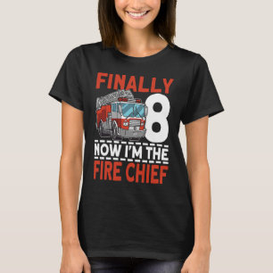 Camiseta Finalmente 8 Ahora soy el bombero 8 cumpleaños