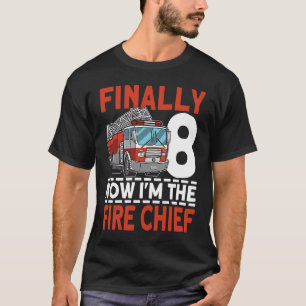 Camiseta Finalmente 8 Ahora soy el bombero 8 cumpleaños