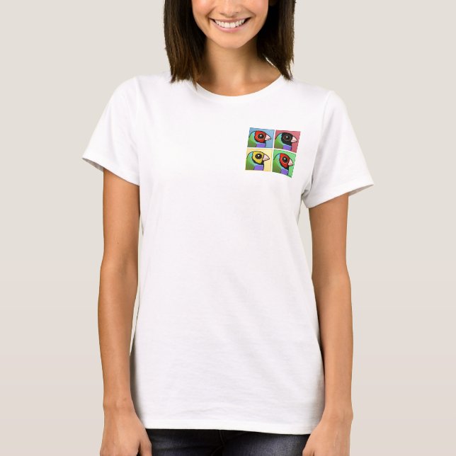 Camiseta Finch Gouldian de cuatro colores (Anverso)