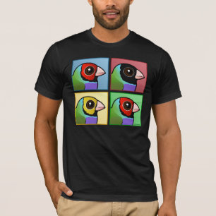 Camiseta Finch Gouldian de cuatro colores