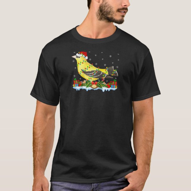 Camiseta Finches Family Mating Santa Hat Finches Christma (Anverso)