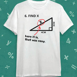 Camiseta Find X Shirt Funny Math Geometry Triangle Joke