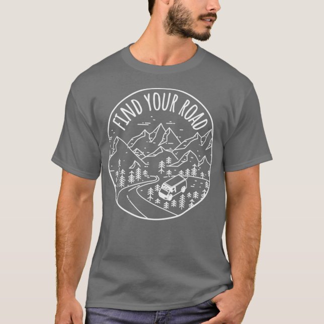 Camiseta Find Your Road Vanlife Nomad  Road Trip Van Life (Anverso)
