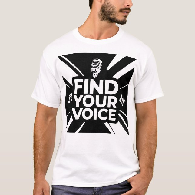 Camiseta Find Your Voice Microphone Podcast (Anverso)