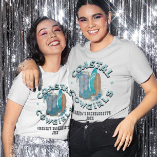 Camiseta Finde de semana de soltera de vaqueras costeras pe