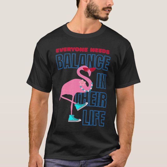Camiseta Finding Flamingo balance  Positive Affirmation (Anverso)