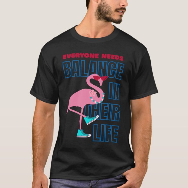 Camiseta Finding Flamingo balance  Positive Affirmation (Anverso)