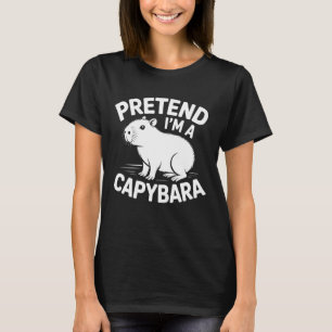 Camiseta Finge que soy un disfraz fácil de capybara perezos