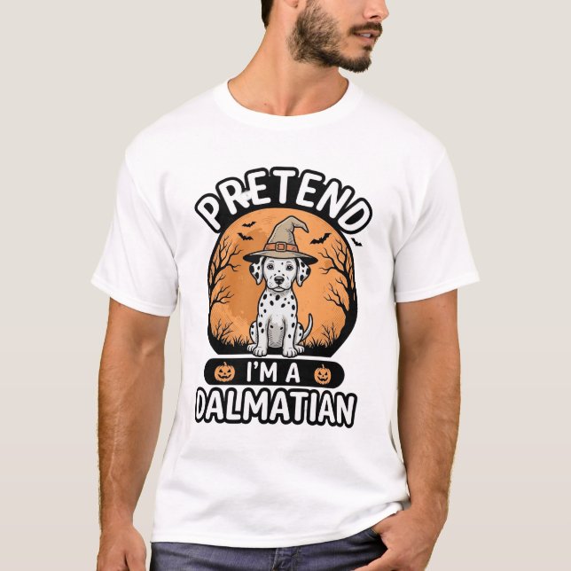 Camiseta Finge que soy un perro dálmata de Halloween (Anverso)