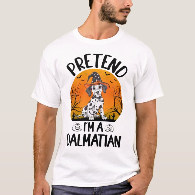 Camiseta Finge que soy un perro dálmata Halloween (3) (Anverso)