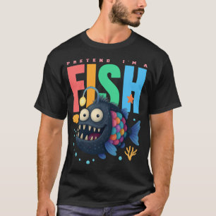 Camiseta Finge que soy un pez divertido rape de aguas profu