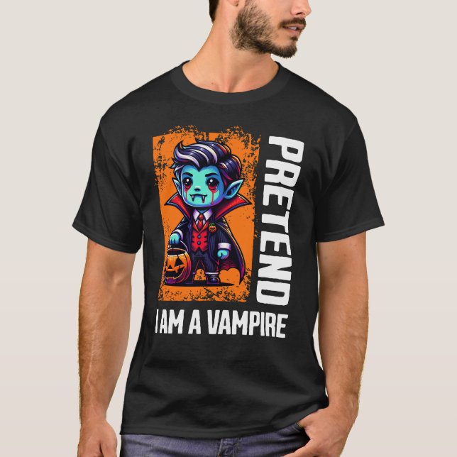 Camiseta Finge que soy un vampiro (Anverso)