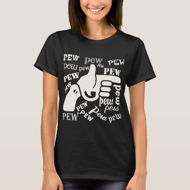 Camiseta Finger Gun Pew Pew Pew #USAPatriotGraphics © (Anverso)