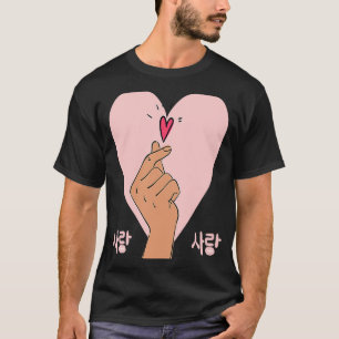 Camiseta Finger Heart Korean Hand Hearbol Symbol Valentine