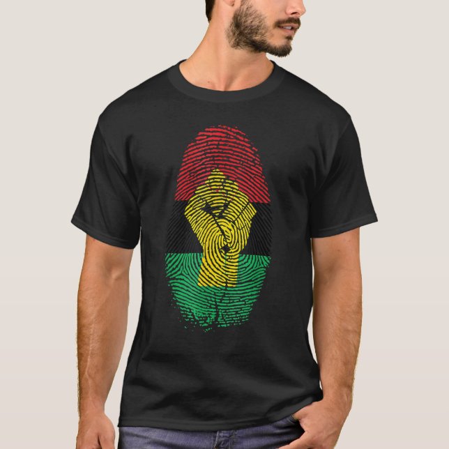 Camiseta Fingerprint Black History Month Afro African Pride (Anverso)