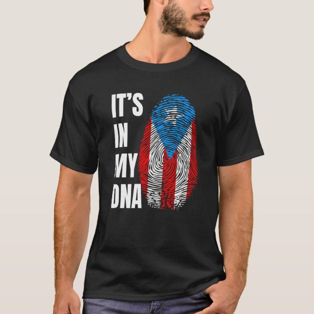 Camiseta Fingerprint DNA Biometry Boricua Flag Puerto Rico (Anverso)