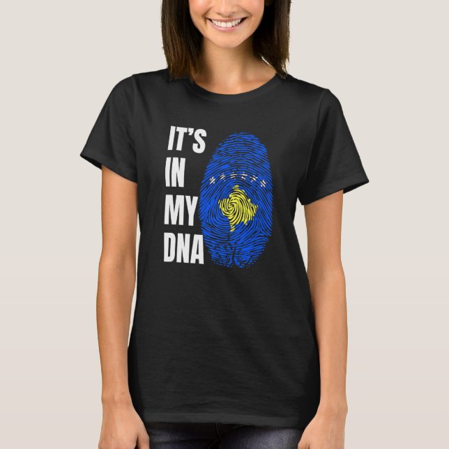 Camiseta Fingerprint DNA Biometry Cosovarian Flag Kosovo   (Anverso)