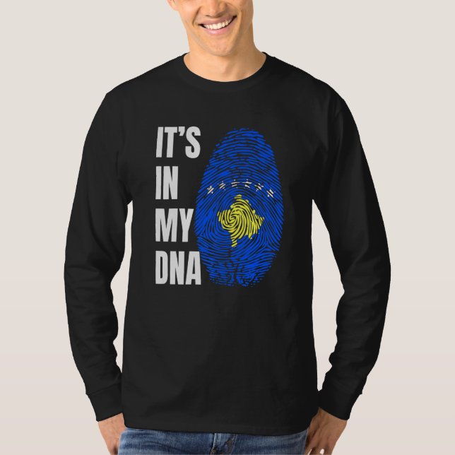 Camiseta Fingerprint DNA Biometry Cosovarian Flag Kosovo   (Anverso)