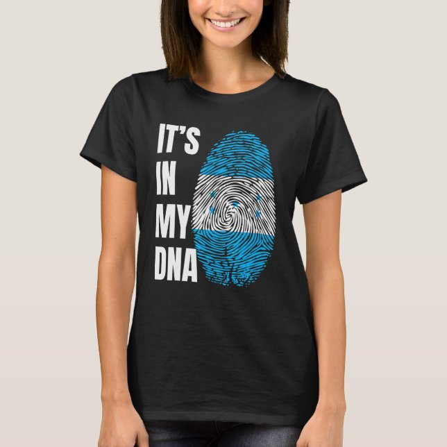 Camiseta Fingerprint DNA Biometry Flag Honduras (Anverso)