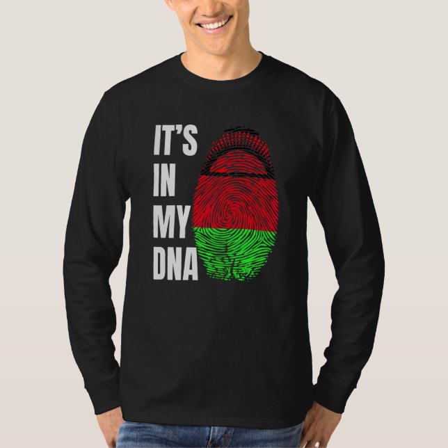 Camiseta Fingerprint DNA Biometry Flag Malawi   (Anverso)