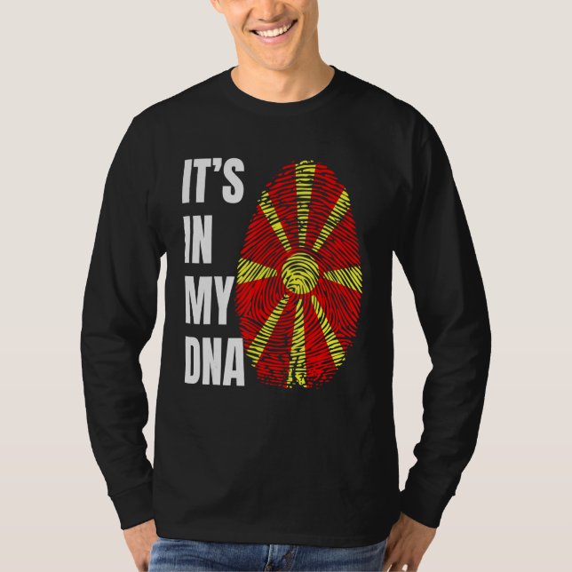 Camiseta Fingerprint DNA Biometry Flag North Macedonia (Anverso)
