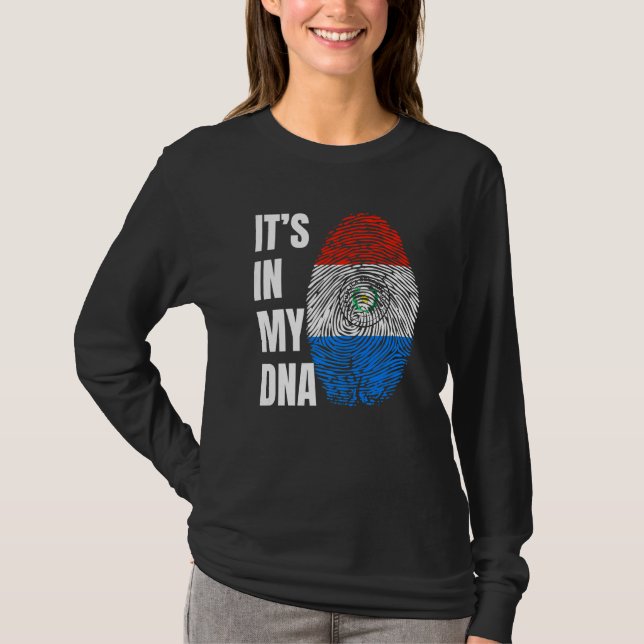 Camiseta Fingerprint DNA Biometry Flag Paraguay   (Anverso)