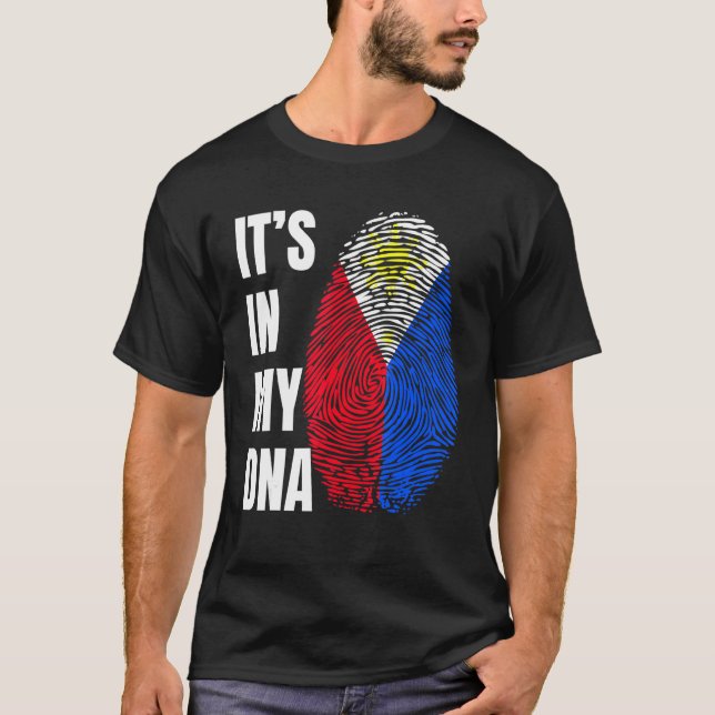 Camiseta Fingerprint DNA Biometry Flag Philippines (Anverso)