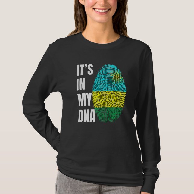 Camiseta Fingerprint DNA Biometry Flag Rwanda (Anverso)