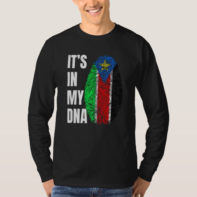 Camiseta Fingerprint DNA Biometry Flag South Sudan   (Anverso)