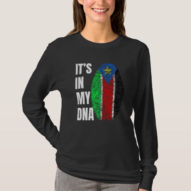 Camiseta Fingerprint DNA Biometry Flag South Sudan   (Anverso)