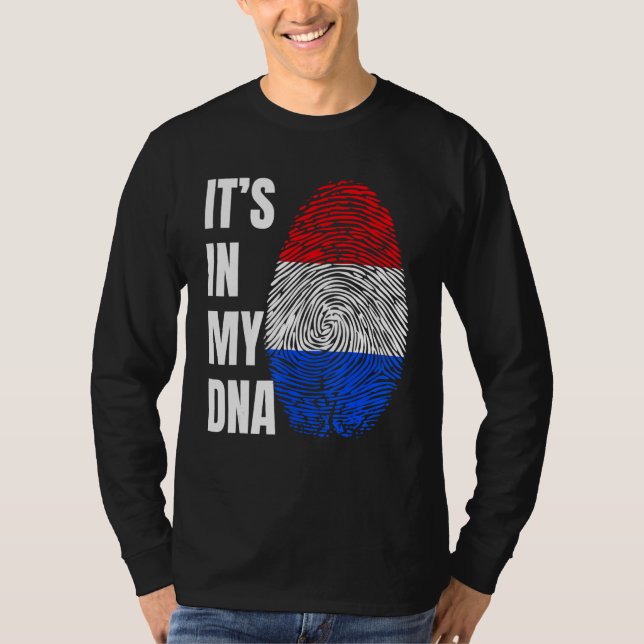 Camiseta Fingerprint DNA Biometry Holland Flag Netherlands (Anverso)