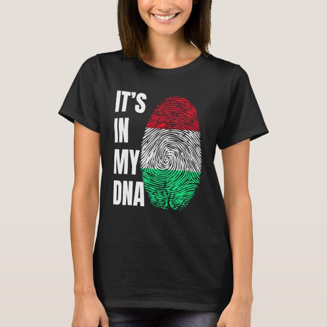 Camiseta Fingerprint DNA Biometry Hungarian Flag (Anverso)