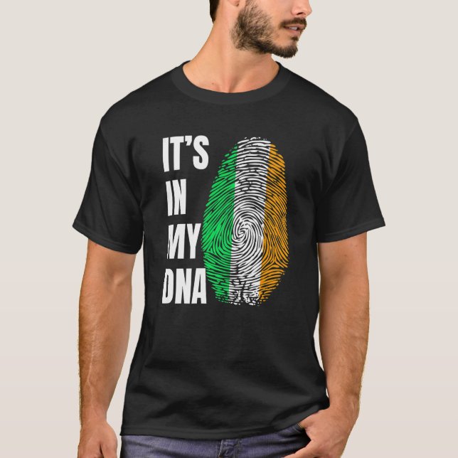 Camiseta Fingerprint DNA Biometry Irish Flag Ireland   (Anverso)