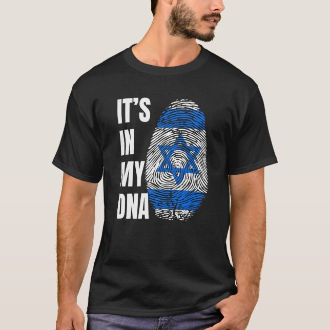 Camiseta Fingerprint DNA Biometry Israel Flag (Anverso)