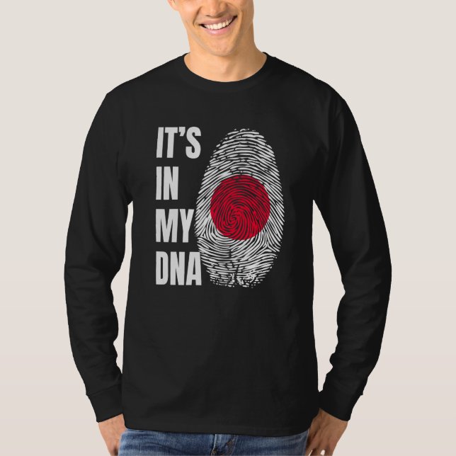 Camiseta Fingerprint DNA Biometry Japanese Flag Japan (Anverso)
