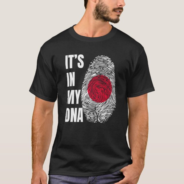 Camiseta Fingerprint DNA Biometry Japanese Flag Japan (Anverso)