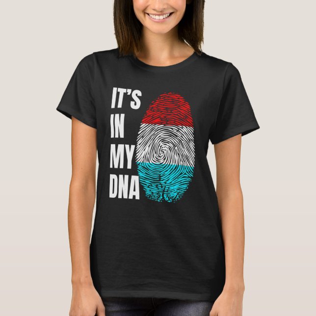 Camiseta Fingerprint DNA Biometry Luxembourg Flag Luxembour (Anverso)
