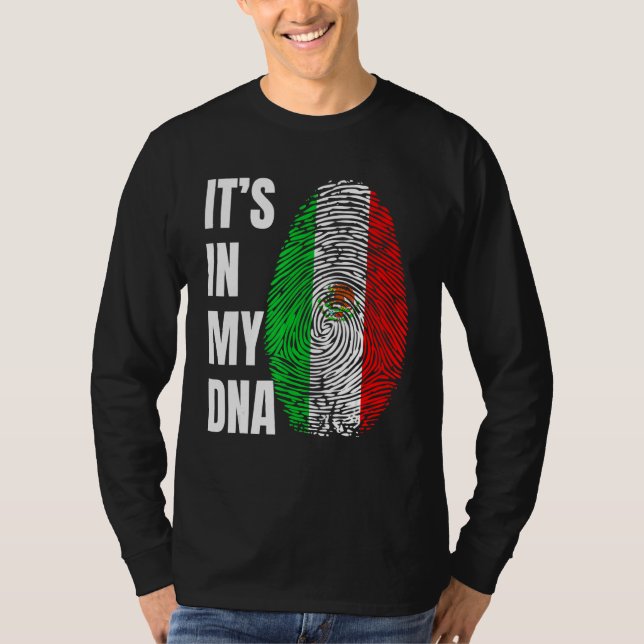 Camiseta Fingerprint DNA Biometry Mexican Flag Mexico (Anverso)