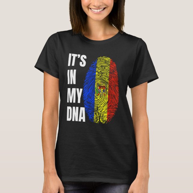 Camiseta Fingerprint DNA Biometry Moldova Flag Moldova (Anverso)