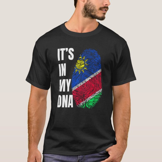 Camiseta Fingerprint DNA Biometry Namibia Flag   (Anverso)